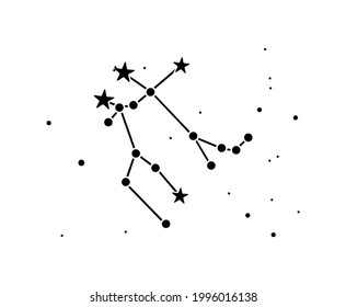Vector illustration of the constellation Twins or Gemini on a white background.