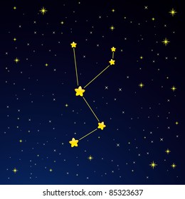 Vector illustration of constellation Unicorn