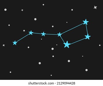 vector illustration of constellation ursa major on black background