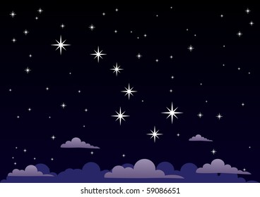 Vector illustration of constellation Ursa Major.