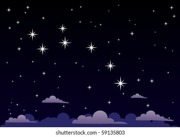 Vector illustration of constellation Ursa Minor.