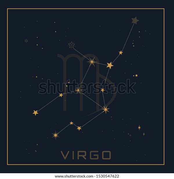 Vector Illustration Constellation Virgo On Starry Stock Vector (Royalty ...