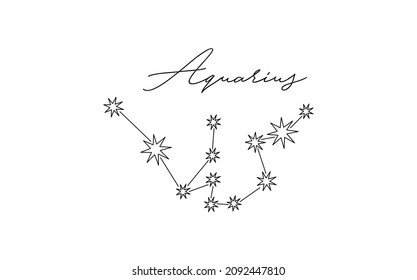 vector illustration of a constellation zodiac aquarius