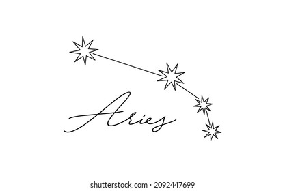 vector illustration of a constellation zodiac aries
