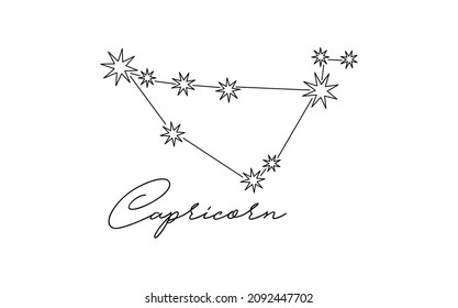 vector illustration of a constellation zodiac capricorn
