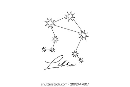 vector illustration of a constellation zodiac libra