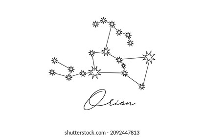 vector illustration of a constellation zodiac orion