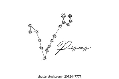 vector illustration of a constellation zodiac pisces