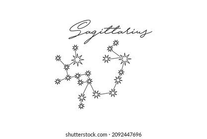 vector illustration of a constellation zodiac sagittarius