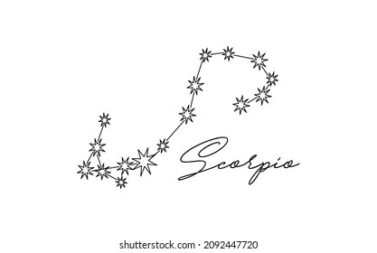 vector illustration of a constellation zodiac scorpio
