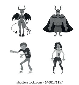 Vector illustration of consternation and horror logo. Set of consternation and hell vector icon for stock.