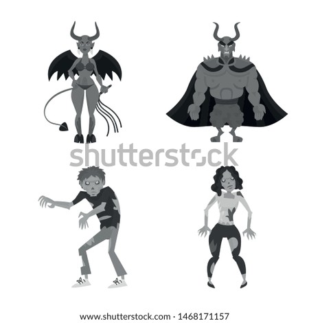 Vector illustration of consternation and horror logo. Set of consternation and hell vector icon for stock.