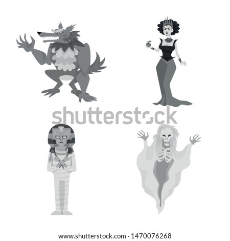 Vector illustration of consternation and horror sign. Collection of consternation and hell stock vector illustration.