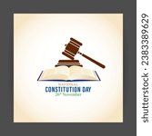 Vector illustration of Constitution Day of India social media feed template written hindi text means Constitution day 