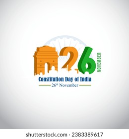Vector illustration of Constitution Day of India social media feed template written hindi text means Constitution day 