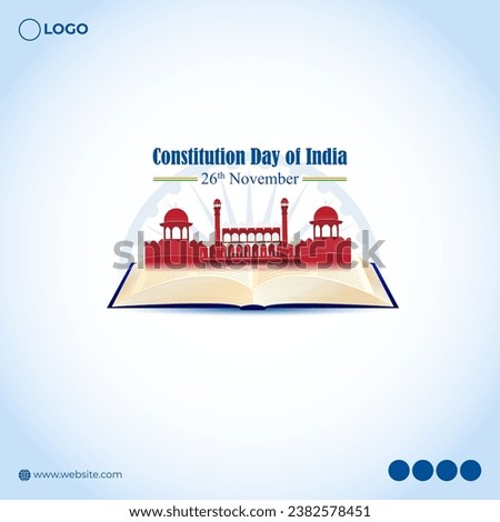 Vector illustration of Constitution Day of India social media feed template written hindi text means Constitution day 