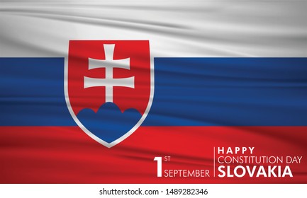 Vector illustration of Constitution day in Slovakia Celebration on September 1st.