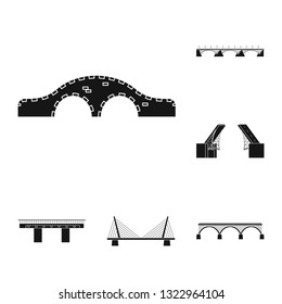 Vector illustration of construct and side icon. Collection of construct and bridge stock vector illustration.