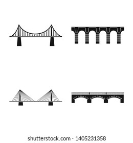 Vector illustration of construct and side logo. Collection of construct and bridge stock symbol for web.