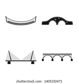 Vector illustration of construct and side logo. Set of construct and bridge stock vector illustration.