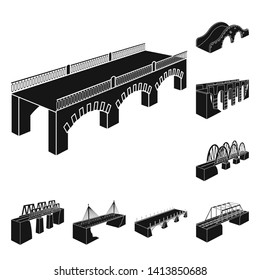 Vector illustration of construct and side logo. Collection of construct and architecture stock vector illustration.