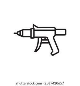 Vector Illustration of a Construction Adhesive Gun, caulking gun icon, vector illustration