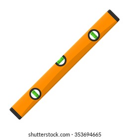 Vector illustration. Construction bubble level in flat design isolated on white background 