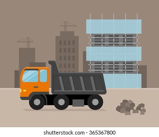 Vector illustration. construction of building.