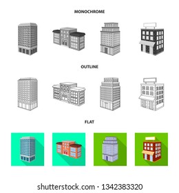 Vector illustration of construction and building icon. Collection of construction and estate vector icon for stock.