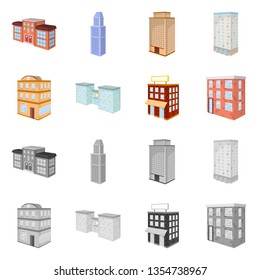 Vector illustration of construction and building icon. Collection of construction and estate stock vector illustration.