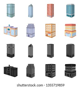 Vector illustration of construction and building icon. Set of construction and estate vector icon for stock.