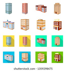Vector illustration of construction and building icon. Set of construction and estate stock symbol for web.