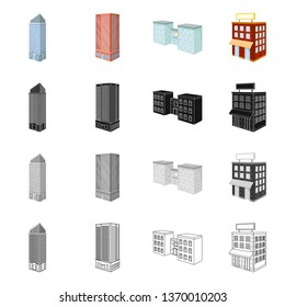 Vector illustration of construction and building icon. Set of construction and estate stock vector illustration.