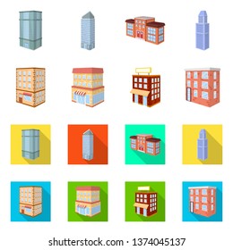 Vector illustration of construction and building icon. Set of construction and estate vector icon for stock.