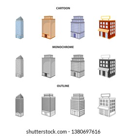 Vector illustration of construction and building icon. Set of construction and estate stock symbol for web.