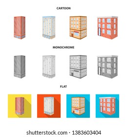 Vector illustration of construction and building icon. Set of construction and estate vector icon for stock.