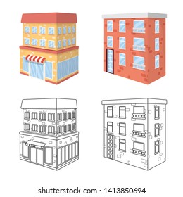 Vector illustration of construction and building icon. Set of construction and estate vector icon for stock.