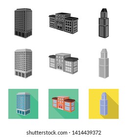 Vector illustration of construction and building icon. Collection of construction and estate vector icon for stock.