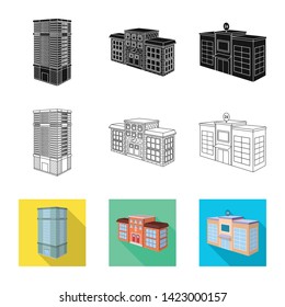 Vector illustration of construction and building icon. Set of construction and estate vector icon for stock.
