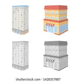 Vector illustration of construction and building icon. Set of construction and estate vector icon for stock.