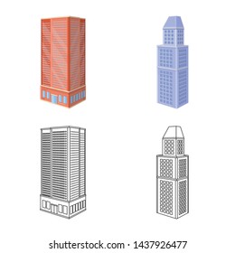 Vector illustration of construction and building icon. Set of construction and estate vector icon for stock.
