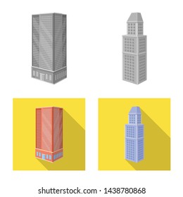 Vector illustration of construction and building icon. Set of construction and estate stock symbol for web.