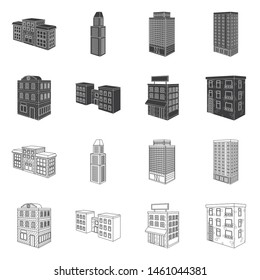 Vector illustration of construction and building icon. Collection of construction and estate stock vector illustration.