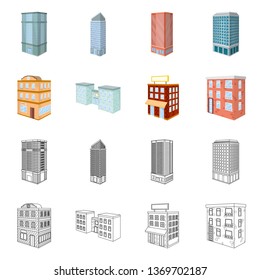 Vector illustration of construction and building logo. Set of construction and estate stock vector illustration.