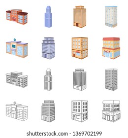 Vector illustration of construction and building logo. Collection of construction and estate stock vector illustration.