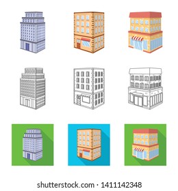 Vector illustration of construction and building logo. Collection of construction and estate stock vector illustration.