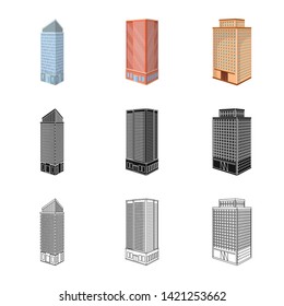 Vector illustration of construction and building logo. Collection of construction and estate stock symbol for web.