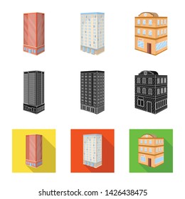 Vector illustration of construction and building logo. Collection of construction and estate stock vector illustration.