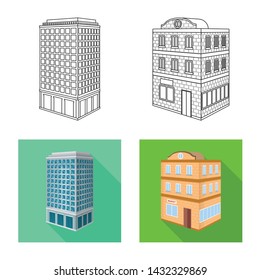 Vector illustration of construction and building logo. Set of construction and estate vector icon for stock.