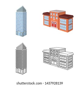 Vector illustration of construction and building logo. Collection of construction and estate stock symbol for web.